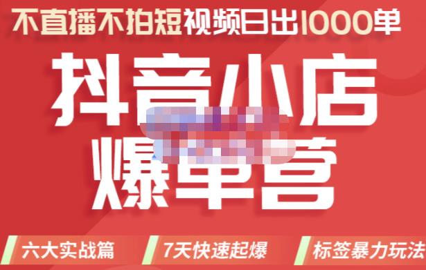 推易电商·2022年抖音小店爆单营，不直播、不拍短视频、日出1000单，暴力玩法-第一资源库
