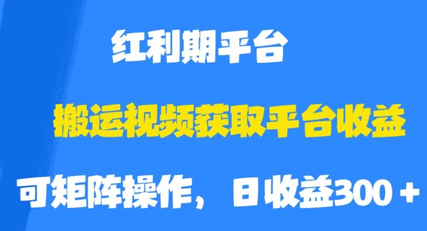 搬运视频获取平台收益,平台红利期,附保姆级教程【揭秘】-第一资源库