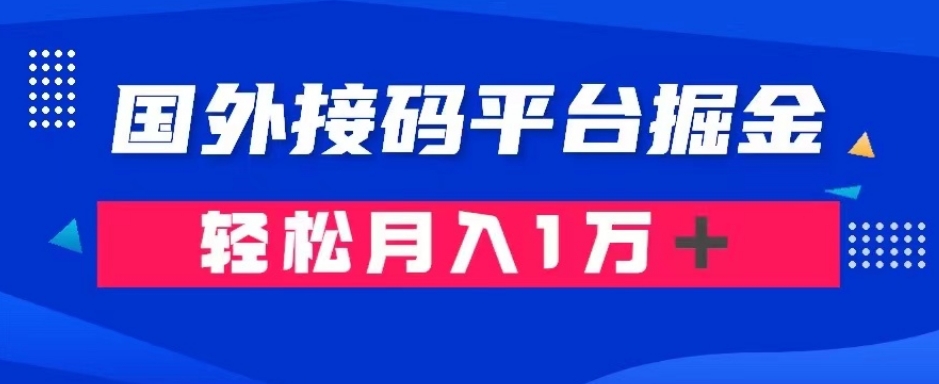 通过国外接码平台掘金:成本1.3,利润10+,轻松月入1万+【揭秘】-第一资源库