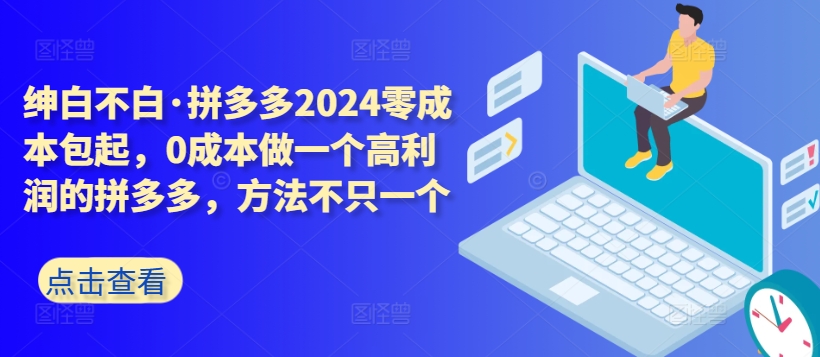 拼多多2024零成本包起，0成本做一个高利润的拼多多，方法不只一个-第一资源库