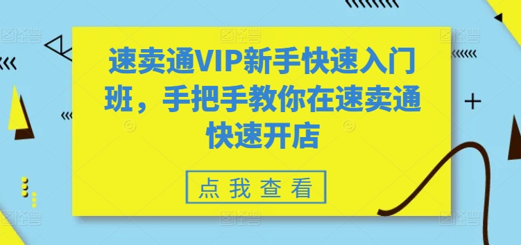 速卖通VIP新手快速入门班，手把手教你在速卖通快速开店-第一资源库