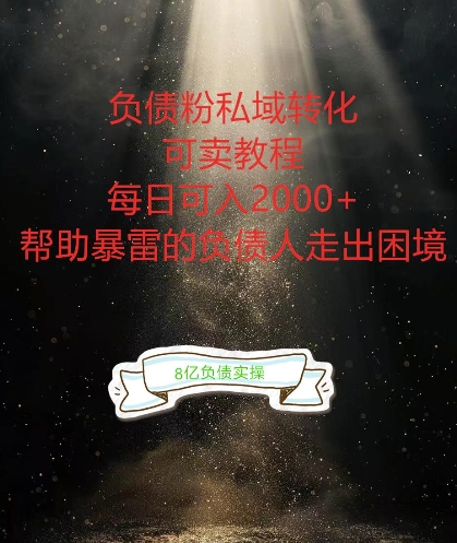 负债粉掘金计划，帮助负债者解决问题，债务规划，债务重组，最好的变现方式【揭秘】-第一资源库