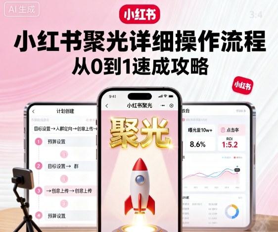 小红书聚光详细操作流程，小红书聚光从0到1速成攻略-第一资源库