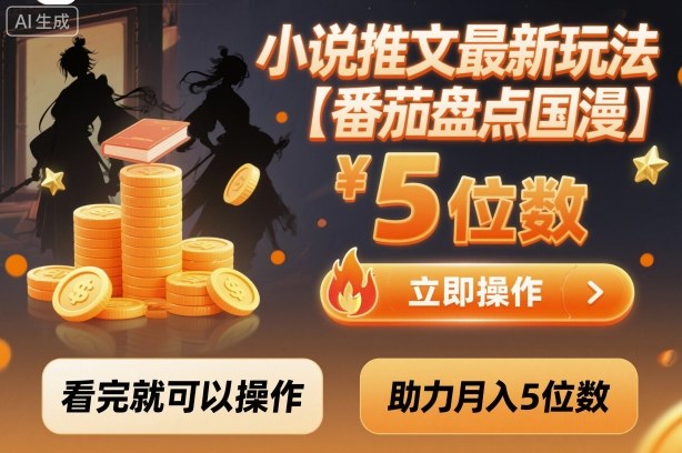 小说推文最新玩法，助力月入5位数【番茄盘点国漫】玩法，看完就可以操作-第一资源库