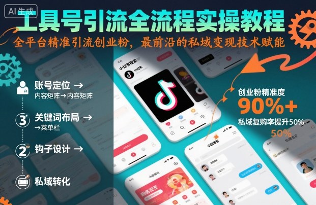 工具号引流全流程保姆级实操教程，全平台精准引流创业粉，最前沿的私域变现技术赋能-第一资源库