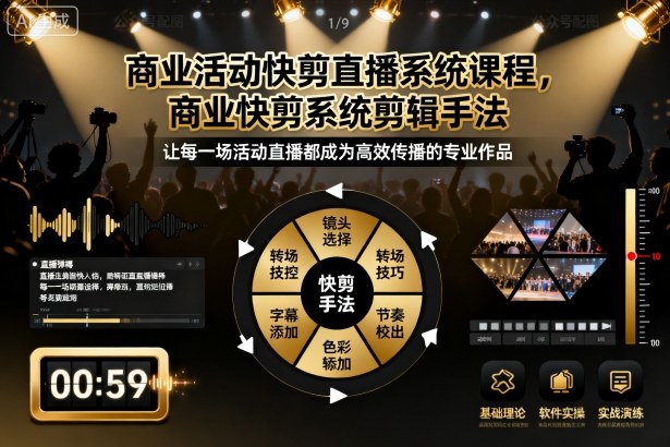 商业活动快剪直播系统课程，商业快剪系统剪辑手法-第一资源库