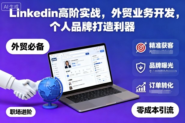 Linkedin高阶实战，外贸业务开发，个人品牌打造利器-第一资源库