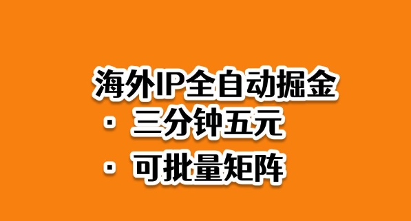 海外ip全自动掘金，2025必做蓝海项目，3分钟落地，矩阵直接开干【揭秘】-第一资源库