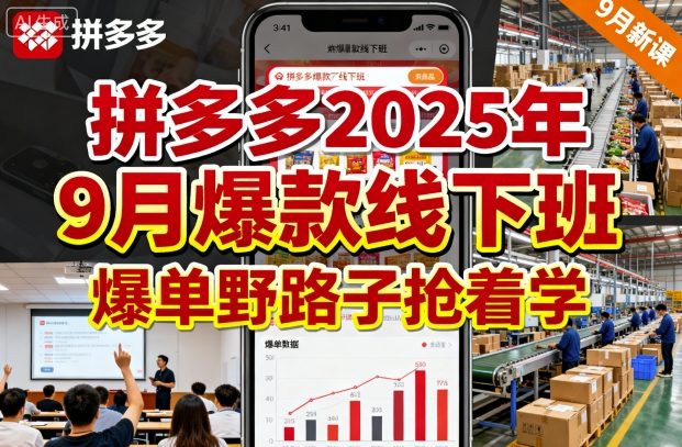 拼多多2025年9月爆款线下班，爆单野路子抢着学-第一资源库