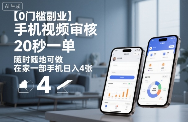 【0门槛副业】手机视频审核，20秒一单，随时随地可做，在家一部手机日入4张【揭秘】-第一资源库