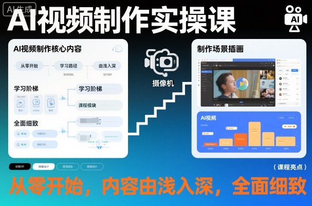 AI视频制作实操课，从零开始，内容由浅入深，全面细致-第一资源库