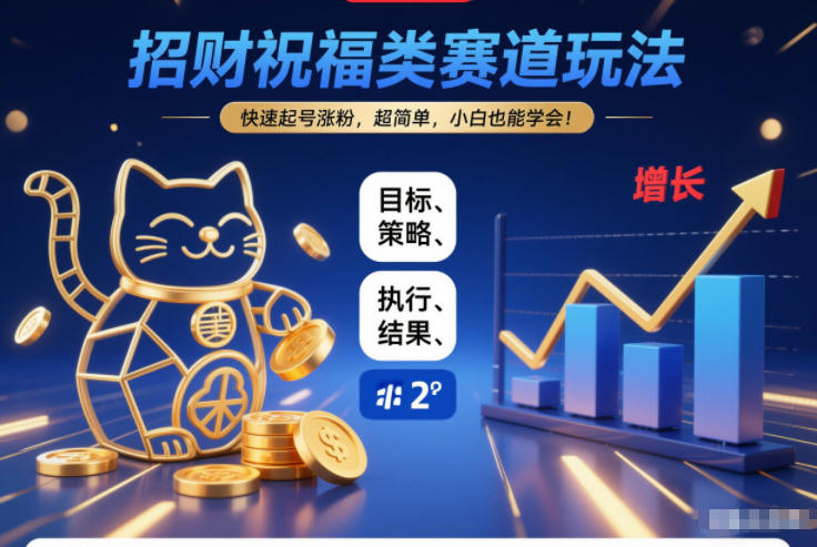 招财祝福类赛道玩法，快速起号涨粉，超简单，小白也能学会！-第一资源库