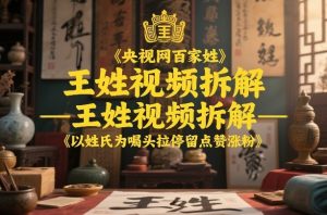 央视网百家姓–王姓视频拆解，以姓氏为噱头拉停留点赞涨粉-第一资源库