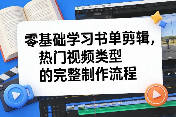 零基础学习书单剪辑，热门视频类型的完整制作流程（更新2026）-第一资源库