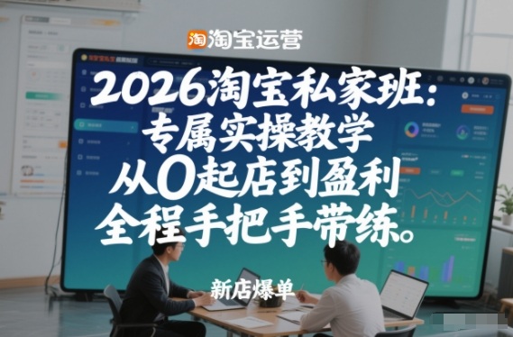 2026淘宝私家班：专属实操教学，从0起店到盈利，全程手把手带练（更新）-第一资源库