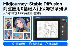 AIGC商业应用Midjourney+Stable Diffusion教程，0基础入门保姆级系列课-第一资源库