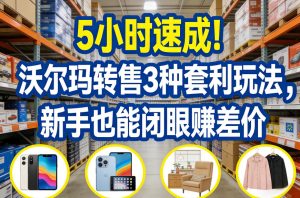 5小时速成！沃尔玛转售3种套利玩法，新手也能闭眼賺差价-第一资源库