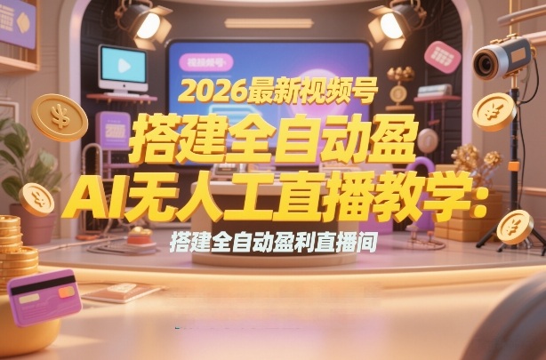 2026最新视频号AI无人直播教学：搭建全自动盈利直播间，低成本开启副业变现-第一资源库