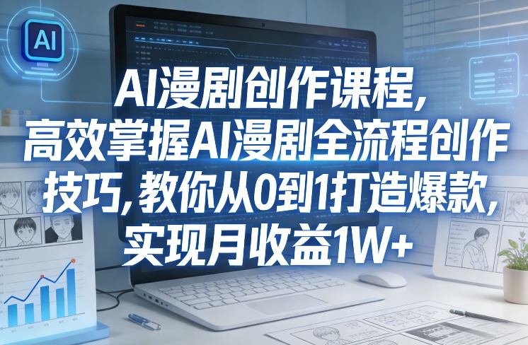 某社群AI漫剧创作课程，高效掌握AI漫剧全流程创作技巧，教你从0到1打造爆款，实现月收益1W+-第一资源库
