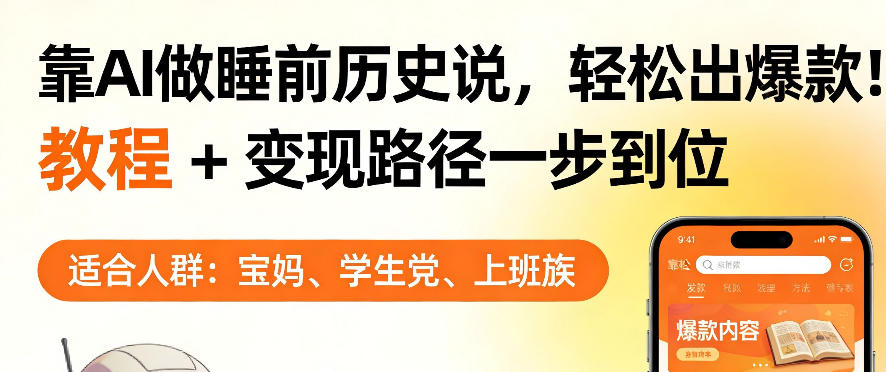 靠AI做睡前历史解说，轻松出爆款！教程+变现路径一步到位，单个视频收益1K+【揭秘】-第一资源库