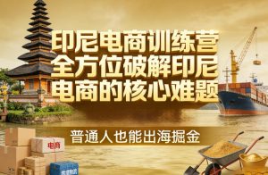 印尼电商训练营，全方位破解印尼电商的核心难题，普通人也能出海掘金-第一资源库