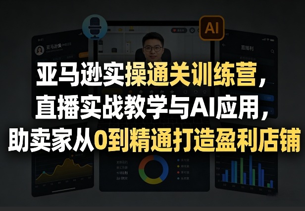 亚马逊实操通关训练营，直播实战教学与AI应用，助卖家从0到精通打造盈利店铺（更新4月29日）-第一资源库