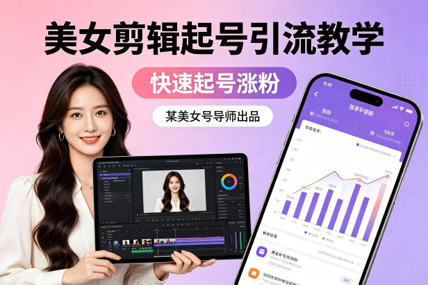 某美女号导师出品：美女剪辑起号引流教学，快速起号涨粉-第一资源库