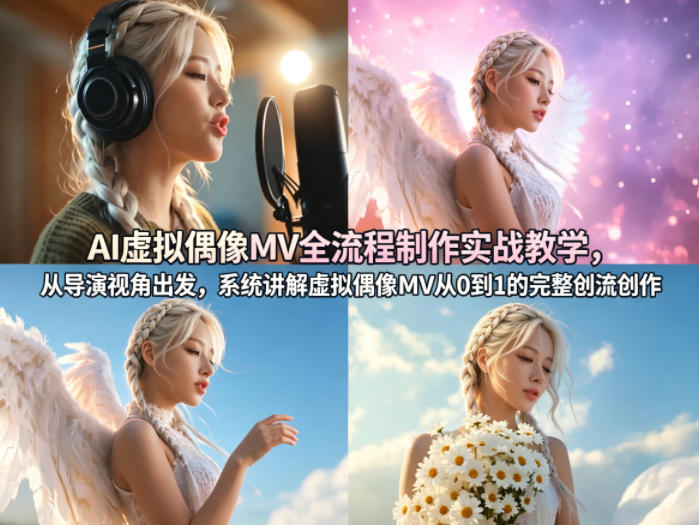 AI虚拟偶像MV全流程制作实战教学，从导演视角出发，系统讲解虚拟偶像MV从0到1的完整创作流程-第一资源库