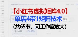 小红书虚拟矩阵4.0技术:单店4带1矩阵(共65节,可工作室放大)-第一资源库