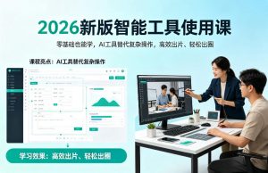2026新版智能工具使用课,零基础也能学,用AI工具替代复杂操作,高效出片、轻松出圈-第一资源库