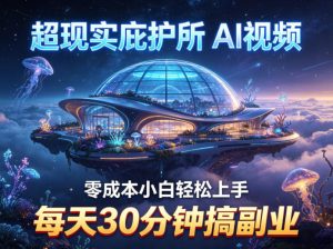 超现实庇护所AI视频项目拆解，零成本小白轻松上手，每天30分钟搞副业-第一资源库
