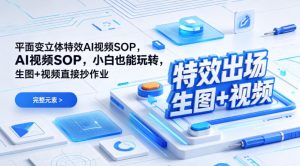(特效出场)平面变立体特效AI视频SOP,小白也能玩转,生图+视频直接抄作业-第一资源库