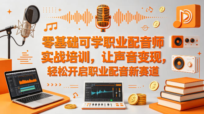 零基础可学职业配音师实战培训，让声音变现，轻松开启职业配音新赛道-第一资源库