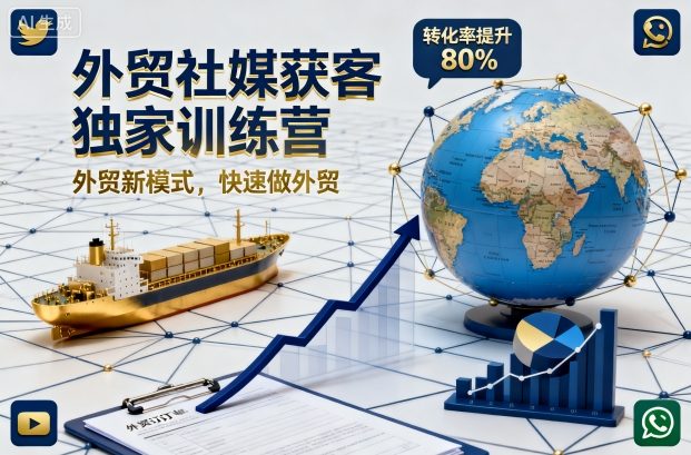 外贸社媒获客独家训练营，外贸新模式，快速做外贸（更新26年3月）-第一资源库