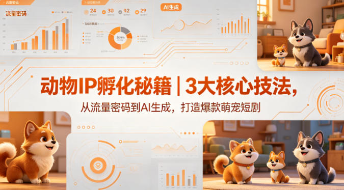 动物IP孵化秘籍｜3大核心技法，从流量密码到AI生成，打造爆款萌宠短剧-第一资源库