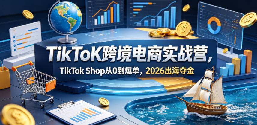 TikToK跨境电商实战营，TikTok Shop从0到爆单，2026出海夺金-第一资源库
