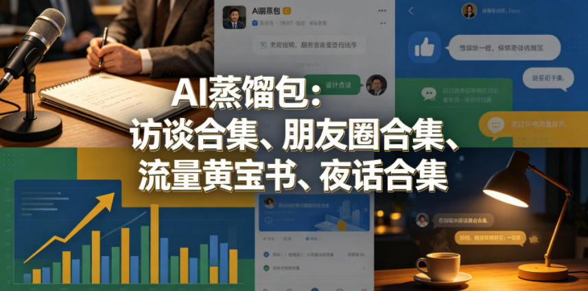 AI蒸馏包：访谈合集、朋友圈合集、流量黄宝书、夜话合集【文档】-第一资源库
