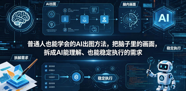 普通⼈也能学会的AI出图⽅法，把脑子里的画面，拆成AI能理解、也能稳定执行的需求【文档】-第一资源库