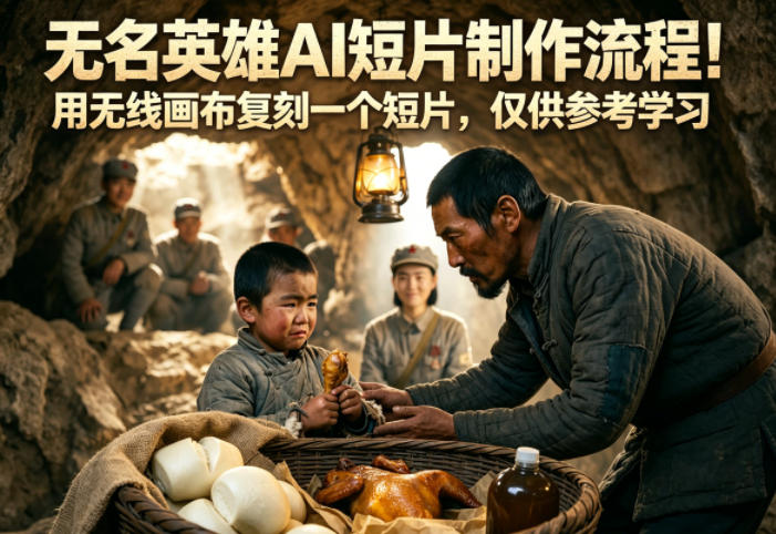 无名英雄AI短片制作流程！用无线画布复刻一个短片，仅供参考学习-第一资源库