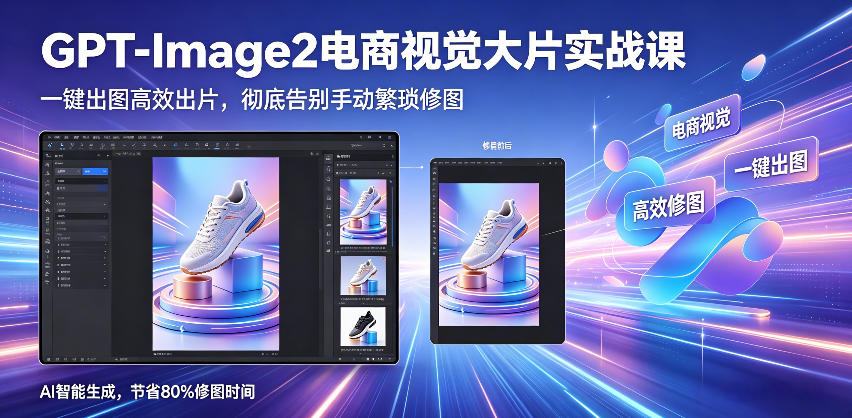 GPT-Image2电商视觉大片实战课，一键出图高效出片，彻底告别手动繁琐修图-第一资源库