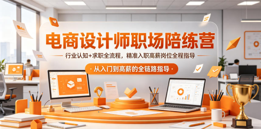 电商设计师职场陪练营，行业认知+求职全流程，精准入职高薪岗位全程指导-第一资源库