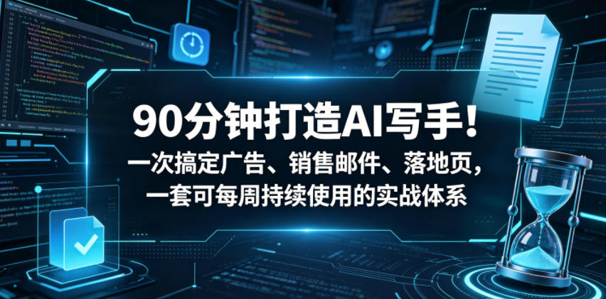 90分钟打造AI写手！一次搞定广告、销售邮件、落地页，一套可每周持续使用的实战体系【原创双语字幕】-第一资源库