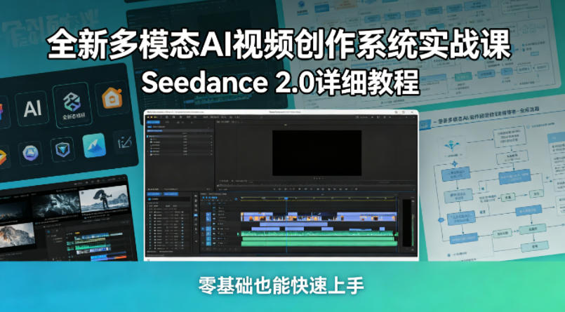 全新多模态AI视频创作系统实战课，Seedance 2.0详细教程，零基础也能快速上手-第一资源库