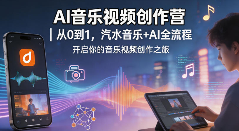 AI音乐视频创作营｜从0到1，汽水音乐+AI全流程，开启你的音乐视频创作之旅-第一资源库