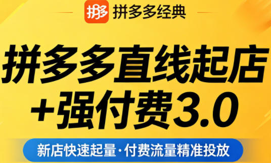 拼多多直线起店+强付费3.0，教你稳定起店、高效控投产、破解流量瓶颈（更新4月）-第一资源库