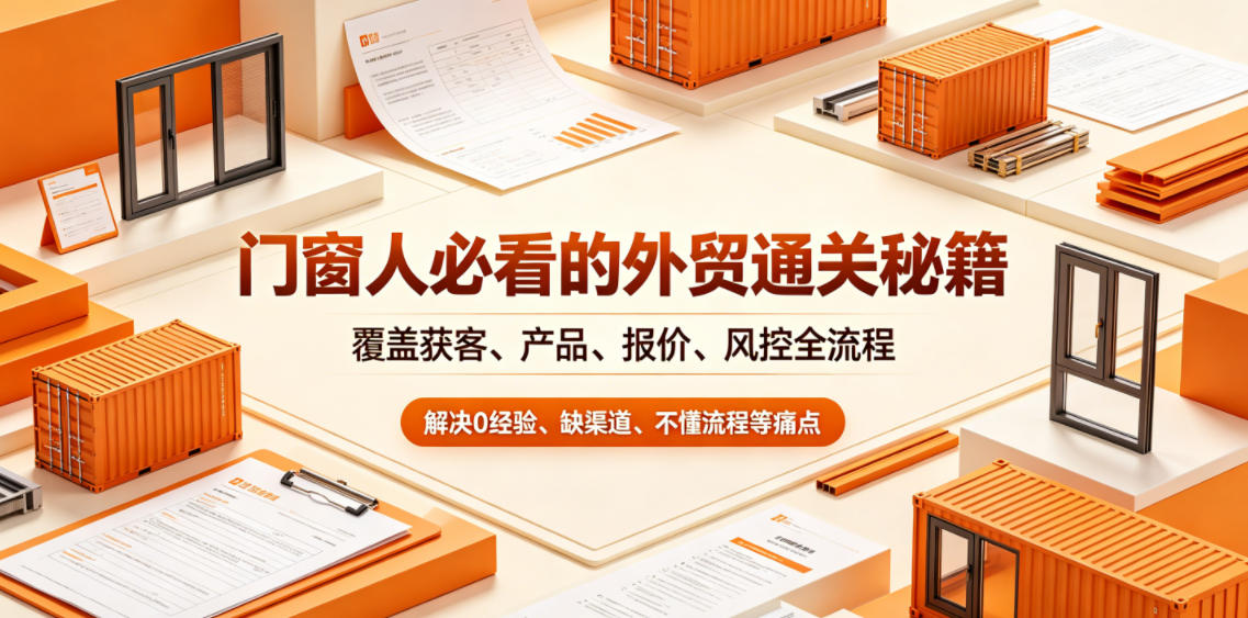 门窗人必看的外贸通关秘籍，块覆盖获客、产品、报价、风控全流程，解决0经验、缺渠道、不懂流程等痛点-第一资源库