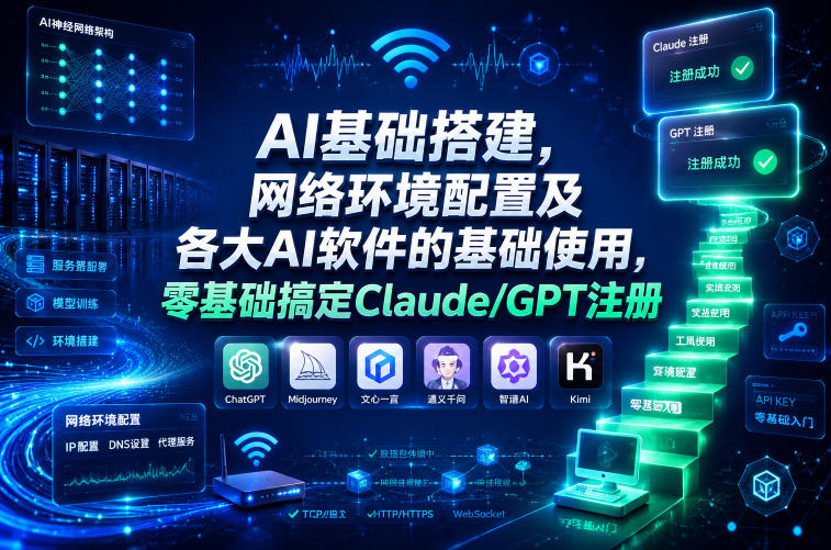 AI基础搭建，网络环境配置及各大AI软件的基础使用，零基础搞定Claude/GPT注册-第一资源库