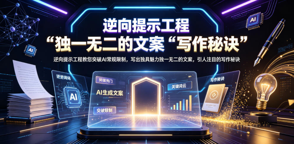 逆向提示工程教您突破AI常规限制，写出独具魅力独一无二的文案，引人注目的写作秘诀【原创双语字幕】-第一资源库
