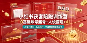 小红书获客陪跑训练营｜0基础账号起号+人设搭建+AI量产笔记+平台变现+私域闭环，全流程陪跑落地获客-第一资源库