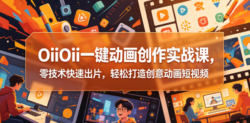 OiiOii一键动画创作实战课，零技术快速出片，轻松打造创意动画短视频-第一资源库